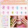 Thrilez 144 Pcs Kids Fake Nails Set 6 Pack Press on Nail Preglue Artificial False Acrylic Nails Set for Little Girl Children Toddlers