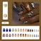 ASABITE 24 Pcs 3D Almond Press on Nails Medium Fake Nails with Glue Artificial Acrylic Nails French Tip False Nails with Glitter Rhinestone Design Handmade Nails Press ons Reusable Stick on Nails for