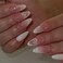 ASABITE 24 Pcs Valentines Day Press on Nails Almond False Nails Heart Fake Nails with Glitter Design Pink White Full Cover Artificial Nails French Medium Glue on Nails Reusable Stick on Nails for Wome