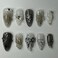 KRTBKR 24Pcs Black Press on Nails Medium Almond Fake Nails 3D Silver Bow Pearl Star Glitter Design Full Cover Stick on Nails Artificial Nails Gothic False Nails Y2k Glue on Nails for Women Acrylic Nai