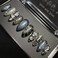 WBRRFJJ 24Pcs Black Press on Nails Medium Almond Handmade Fake Nails with 3D Irregular Chrome Y2k Design Gothic False Nails Pearl Gems Full Cover Artificial Glue on Nails Cute Stick on Nails for Women