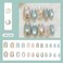 WBRRFJJ 24Pcs Flower Press on Nails Short Almond Fake Nails with 3D Pearl Design Gilding False Nails Gold Glitter Stick on Nails Silver Blue Full Cover Glue on Nails Spring Summer Artificial Nails for