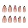OSTTMA 24Pcs French Tip Press on Nails Medium Almond Fake Nail Cute False Nails with Leopard Print Flower Designs 3D Flower Glue on Nail Nude Pink Acrylic Nails for Women DIY Manicure Decoration