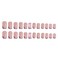 YUEJIMEIGUI 24pcs Leopard Print French Tip PressOn Nails Short Square False Nails with Pink Bow Rhinestone Design Pink Full Coverage False Nails Crystal for Women Girls Medium Nail Art Decoration