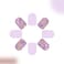 MMNHJHUT 24Pcs Purple Press on Nails Cute Flower Design Fake Nails Spring Press on Nails Short Square Acrylic Nails Glitter Press ons Stick on Nails for Women and Girls Spring Summer Nail Art Decor