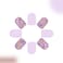 MMNHJHUT 24Pcs Purple Press on Nails Cute Flower Design Fake Nails Spring Press on Nails Short Square Acrylic Nails Glitter Press ons Stick on Nails for Women and Girls Spring Summer Nail Art Decor