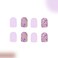 MMNHJHUT 24Pcs Purple Press on Nails Cute Flower Design Fake Nails Spring Press on Nails Short Square Acrylic Nails Glitter Press ons Stick on Nails for Women and Girls Spring Summer Nail Art Decor