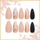 AROVFAM 24Piece Marble PressOn Nails Curve Line Design Glossy Brown Glitter Sparkly Gold River Manicure Art Almond Shaped False Nails