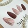 FJSMTOPl Almond Press on Nails Medium Fake Nails Matt Brown False Nails Press ons Acrylic Glue on Nails Reddish Brown Full Cover Artificial Stick on Nail for Women Nail Decorations 24Pcs