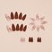 FJSMTOPl Almond Press on Nails Medium Fake Nails Matt Brown False Nails Press ons Acrylic Glue on Nails Reddish Brown Full Cover Artificial Stick on Nail for Women Nail Decorations 24Pcs