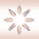 BABALAL Acrylic Press on Nails Medium Almond Fake Nails Nude Glue on Sliver Chrome24Pcs Stiletto False Nails Trendy Thick Manicure Gel