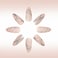 BABALAL Acrylic Press on Nails Medium Almond Fake Nails Nude Glue on Sliver Chrome24Pcs Stiletto False Nails Trendy Thick Manicure Gel