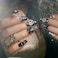 BABALAL Black Press on False Nails Medium Coffin Fake Nails Goth French Tip Glue ons Acrylic Nails Cute Bow Anime Heart Charm Design 24Pcs kawaii Luxury Bling Ballerina Manicure DIY