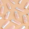 BABALAL Long Square Press on Nails White French Tip Chrome Butterfly Design Shiny Glossy Acrylic Glue on Nails for Women and Girls 24 Pieces
