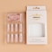 BABALAL Long Square Press on Nails White French Tip Chrome Butterfly Design Shiny Glossy Acrylic Glue on Nails for Women and Girls 24 Pieces