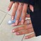 BABALAL Pink Press on Nails Medium Almond Fake Nails Heart Glue on Bow Acrylic False Nails Shiny Rhinestone Stiletto 24Pcs Glossy Manicure