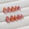 BABALAL Press on Nails Almond Medium Fake Nails Orange Pink Glue on 3D Texture Ripple Flower Handmade French Tip Acrylic False Nails 24Pcs Stiletto Manicure Coquette Stick on Nails