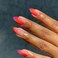 BABALAL Press on Nails Almond Medium Fake Nails Orange Pink Ombre Glue on Nails 24Pcs Manicure Acrylic Nails Stiletto False Nails Full Cover Artificial Nails