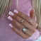 BABALAL Press on Nails Short Fake Nails Square Glue on Nails Pink Glossy Acrylic Nails Squoval White French Stick on Nails 24Pcs