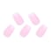 BABALAL Press on Nails Short Fake Nails Square Glue on Nails Pink Glossy Acrylic Nails Squoval White French Stick on Nails 24Pcs