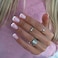 BABALAL Press on Nails Short Fake Nails Square Glue on Nails Pink Glossy Acrylic Nails Squoval White French Stick on Nails 24Pcs