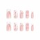 BABALAL Square Press on Nails Medium Fake Nails White French Tip Glue on Nails 3D Pink Flower Bow Charm Pearl Squoval 24Pcs Acrylic Nails for Women and Girls