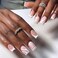 BABALAL Square Press On Nails Medium Fake White Glue 24pcs French Acrylic Squoval Artificial False Nails