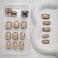 SRIMNUYY Black French Tip Press on Nails Short Fake Nails Glitter Sequins Stick Glue on Nails Square Full Cover Acrylic Nails Press ons for Women 24 Pcs