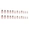 LOPMNGHT Black Gold French Fake Nails Press On Medium Almond Black Stars 24Pcs Artificial Acrylic Full Cover Reusable Coffin Nails Glue On for Womens Manicure