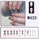 LOPMNGHT Black Gold French Fake Nails Press On Medium Almond Black Stars 24Pcs Artificial Acrylic Full Cover Reusable Coffin Nails Glue On for Womens Manicure