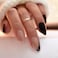 FJSMTOPl Black Press on Nails Medium Almond Fake Nails Matte False Nails Press ons with Designs French Tip Acrylic Full Cover Glue on Nails Halloween Stick on Nail for Women Manicure 24 Pcs