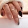 FJSMTOPl Black Press on Nails Medium Almond Fake Nails Matte False Nails Press ons with Designs French Tip Acrylic Full Cover Glue on Nails Halloween Stick on Nail for Women Manicure 24 Pcs