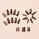 TOGZOM Brown Press on Nails Medium Square Fake Nails Flower Leaf Acrylic Nails Matte Artificial Nails Coffin False Nails Full Cover Stick on Nail for Women Manicure 24Pcs
