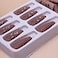 TOGZOM Brown Press on Nails Medium Square Fake Nails Flower Leaf Acrylic Nails Matte Artificial Nails Coffin False Nails Full Cover Stick on Nail for Women Manicure 24Pcs