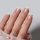 BTArtbox Press On Nails Short LampCurable Chrome French Tip Square Press On Nails with Glue for Women SemiTransparent Soft Gel Glue On Nails in 16 Sizes 32 Stick On Nails Kit Evening Attire
