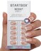 BTArtbox Press On Nails Short LampCurable Chrome French Tip Square Press On Nails with Glue for Women SemiTransparent Soft Gel Glue On Nails in 16 Sizes 32 Stick On Nails Kit Evening Attire