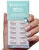 BTArtbox Press On Nails Short Pearlescent Glitter Square Press On Nails with Glue for Women Opaque Soft Gel Glue On Nails in 16 Sizes 32 Stick On Nails Kit Screaming Silver