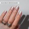 BTArtbox Press On Nails Short Pearlescent Glitter Square Press On Nails with Glue for Women Opaque Soft Gel Glue On Nails in 16 Sizes 32 Stick On Nails Kit Screaming Silver