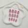 FOLONRAL Cat Eye Press on Nails Short Coffin Fake Nails with Glitter French Designs Pink Nails Press ons Glossy Glue on Nails Cute Acrylic Nails Artificial False Nails Simple Stick on Nails for Women