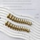 KQueenest Chrome Gold Press on Nails Medium Almond Mirror Metal Stiletto Fake Acrylic Nails with Bling Design Cute Medium Glue on Nails for Prom Party Wear Glazed False Nails Press ons in 24 Pcs