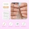 Coolnail Glossy White French Press on False Nails Square Flat Top Shape UV Gel Nude Medium Long Fingersnails Free Adhesive Tapes 24pcs