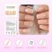 Coolnail Glossy White French Press on False Nails Square Flat Top Shape UV Gel Nude Medium Long Fingersnails Free Adhesive Tapes 24pcs