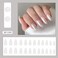 CTTHNBD Press on Nails Almond Medium Fake Nails with Aurora Design White Full Cover Stick on False Nails for Women 24 Pcs