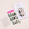 CTTHNBD Press on Nails Green Medium Almond Fake Nails with Gold Foil Design Christmas Glossy Full Cover Stick on Nails for Women 24 Pcs