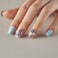 CurvLife Curvlife Press On Nails Acrylic False Nails Kit with Glue File Adhesive Tabs Azure Blue Flower 30pcs