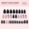 CurvLife Curvlife Press On Nails Stick On Short Design Acrylic Stick On Nails Tips Glue On False Nails Kit For Women Black gold bordergel Medium