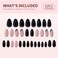 CurvLife Curvlife Press On Nails Stick On Short Design Acrylic Stick On Nails Tips Glue On False Nails Kit For Women Black gold bordergel Medium