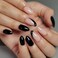 CurvLife Curvlife Press On Nails Stick On Short Design Acrylic Stick On Nails Tips Glue On False Nails Kit For Women Black gold bordergel Medium