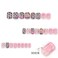 PDFADSK Cute Press on Nails Short Square Fake Nails with 3D French Cute Kawaii Design Leopard Pink Press ons Cartoon Nail Tip Artificial Acrylic Nail Cute False Nails for Women Manicure 24Pcs