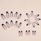 DANMANR Long Press on Nails Square French Fake Nails Full Cover Nude Acrylic False Nails for Women and Girls 24PCS Blue Butterfly